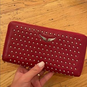 Zadig & Voltaire Studded Compagnon Red Wallet